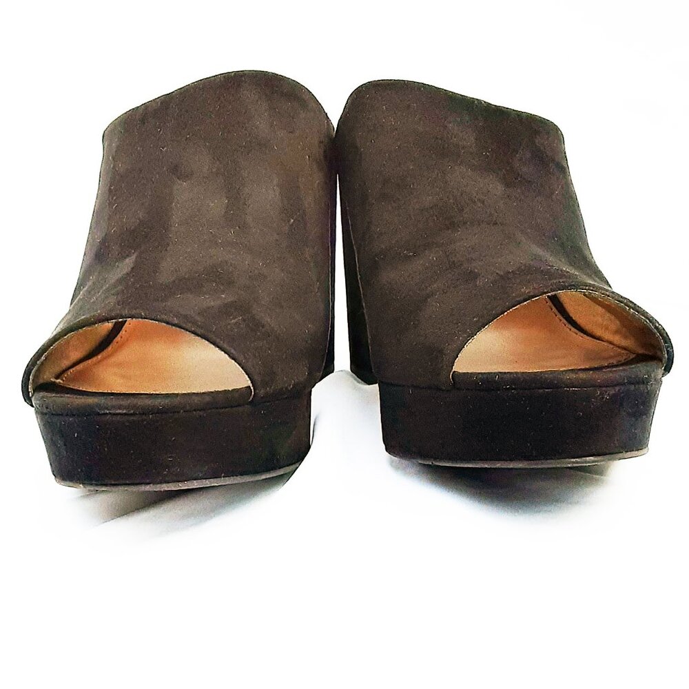 MOSSIMO Black Suede Platform Mules | Size 11M w/Box - Picture 5 of 12